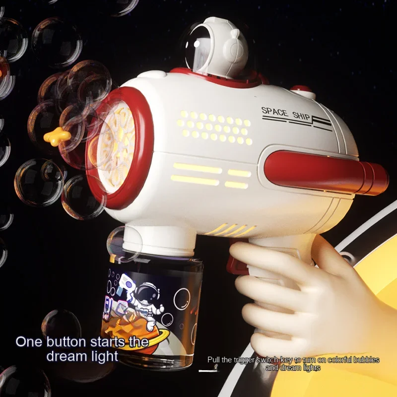 New Astronaut handheld electric Bubble machine Rocket Bubble Gun Birthday Gift Summer  Automatic Blower Toy for Kids Bubble Gift 2