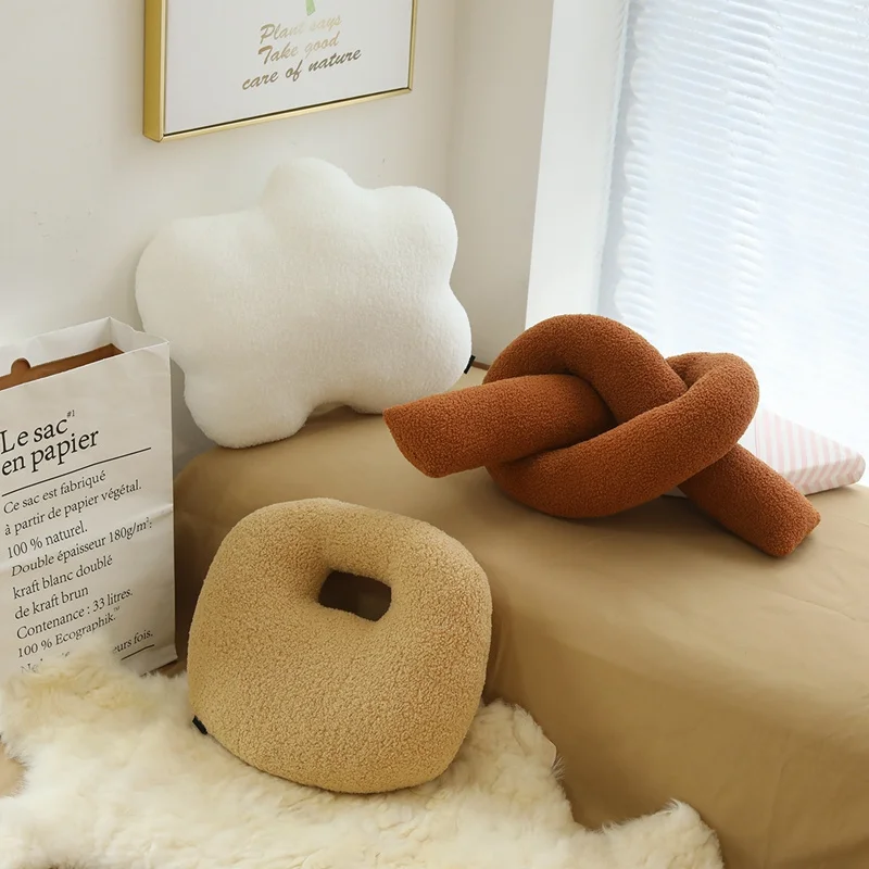 Nordic Ball Solid Color Cushion Stuffed Flower Plush Pillow For Sofa Waist Office Cushion Kid Toy Gifts Home Decoration