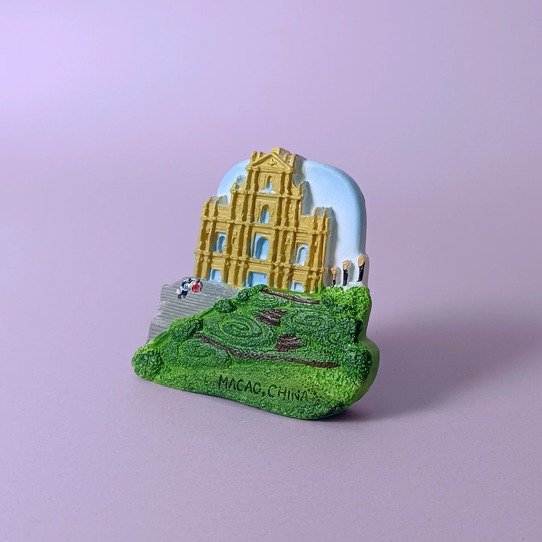 Magnete 3D Metallo – Macao Cina – Rovine Di San Paolo – 7x7 Cm – Souvenir Da Viaggio Fatto A Mano