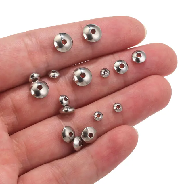 100 Distanziatori In Acciaio Inox - Perline Per Gioielli Fai Da Te, Argento - Foto 4