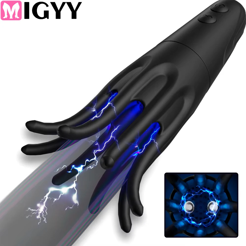 6 frequenz Schock Penis Verzögerung Trainer Männliche Eichel Stimulieren Massager Penis Vibrator Automatische Masturbation Tasse Sex Spielzeug Für Männer 1