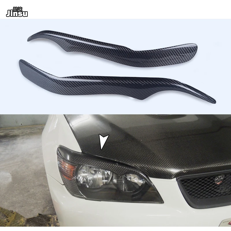 

Carbon Fiber Car Headlight Eyebrows Cover Trim Sticker Front Lamp Eyelids For Lexus IS200 IS300 Altezza 1998 - 2004 Year 2pcs