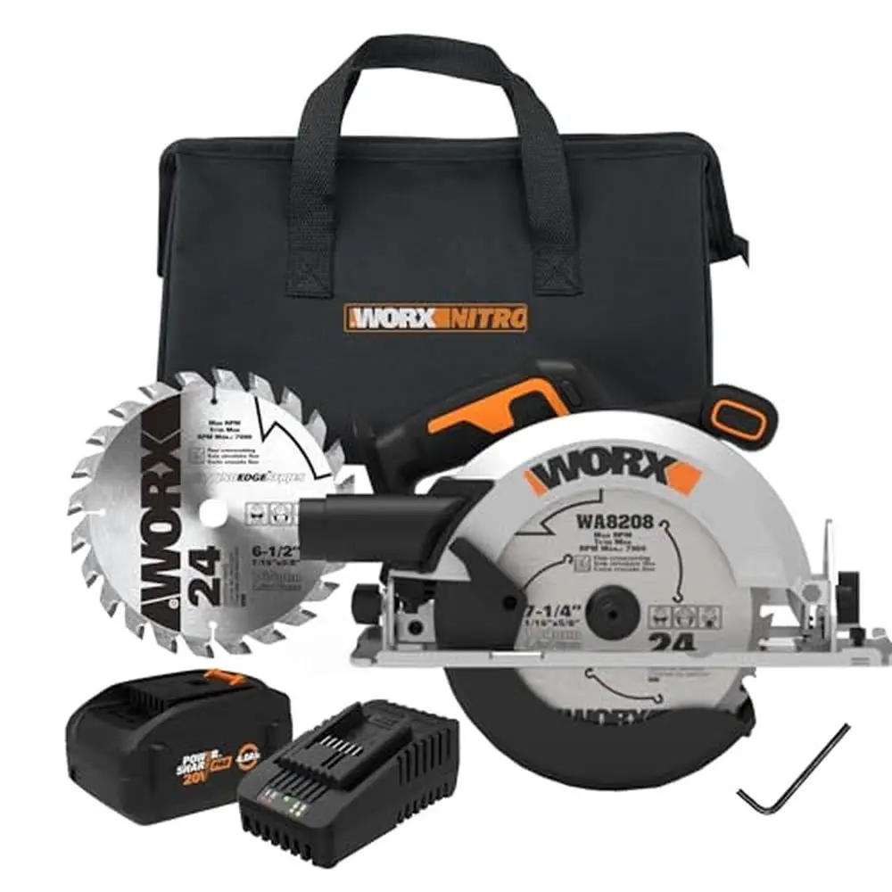 Cordless Circular Saw with Brushless Motor Professional Cutting Capacity High-Capacity Batteries Bevel Cuts LED Lighting
