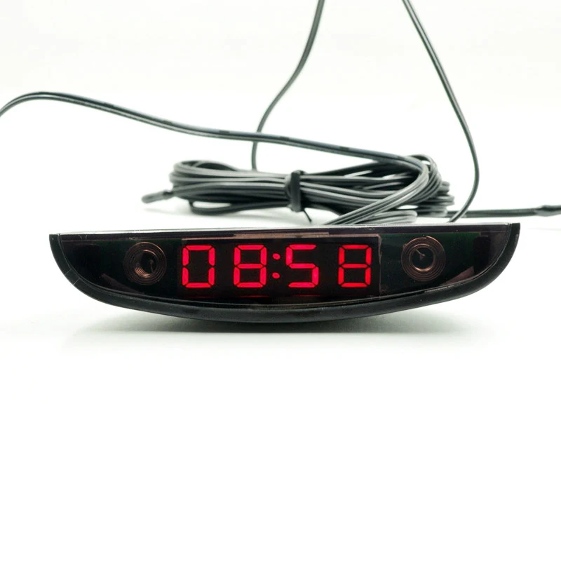 LED Car Clock 24Hour Thermometer Car Inside Outside Temperature Meter Digital Battery Voltage