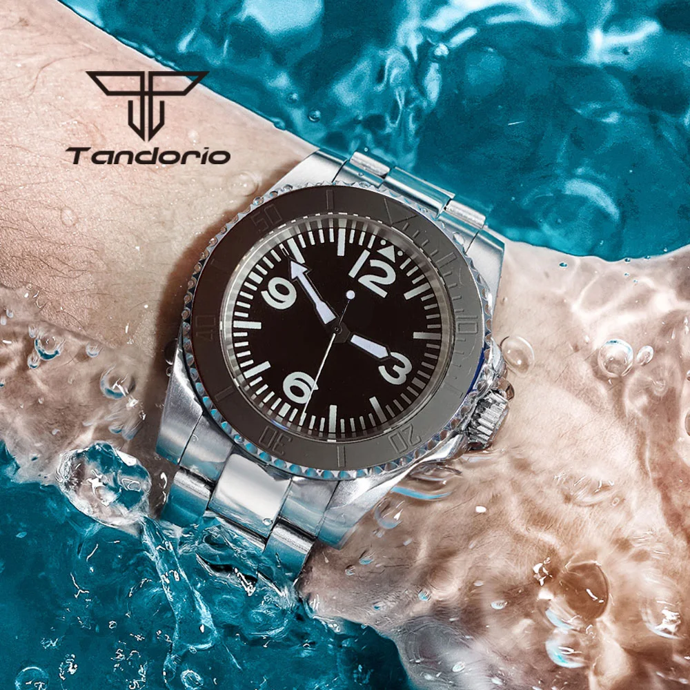 Tandorio NH35A 40mm Stainless Steel Automatic Dive Watch for Men