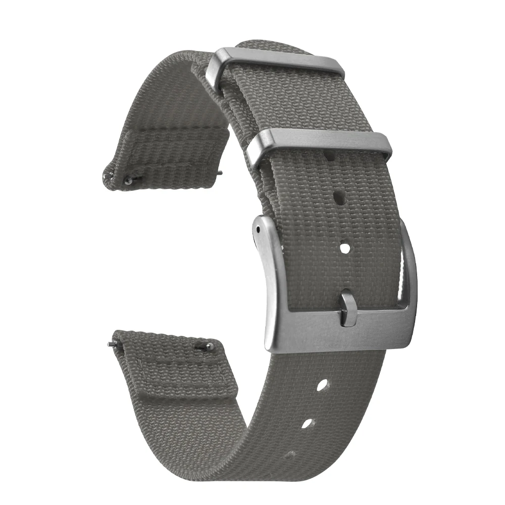 Two-Piece Ribbed Nylon Quick Release Watch Strap - Versatile Wristband Accessory