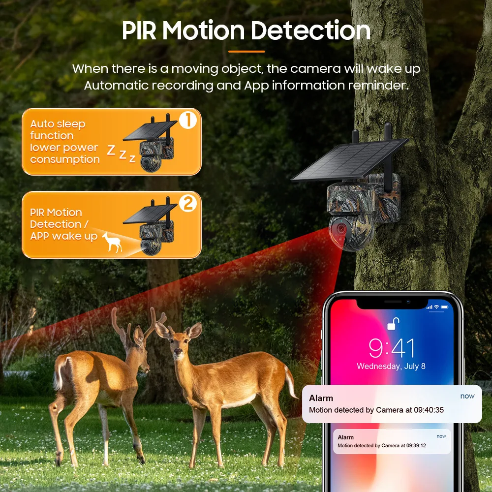 UBOX camouflage 4G solar camera, low-power, high-definition, full-color night vision, outdoor waterproof and mesh free monitor