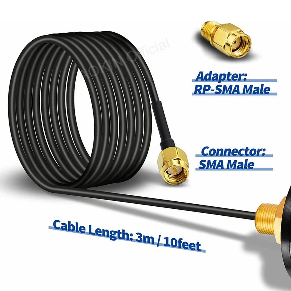 Outdoor waterproof antenna, SMA male RP-SMA head, compatible with 5G, 4G, LTE routers, mobile antenna