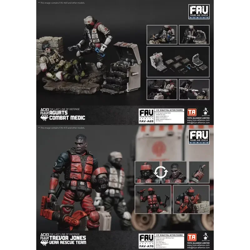 

Genuine Original Acid Rain 1:18 FAV-A69 Agurts Combat Medic A70 Trevor Jones Uera Rescue Team Model Action Figure Doll Toy Gift