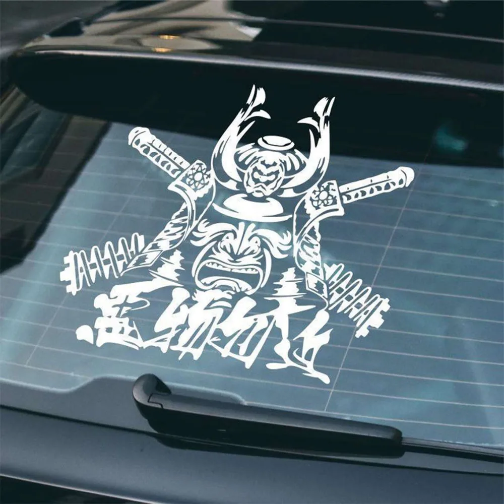 JDM Demon Slayer Japanese Samurai Kanji Car Stickers Decorative Rear Windshield Glass Body Doors Decals for Honda Toyota
