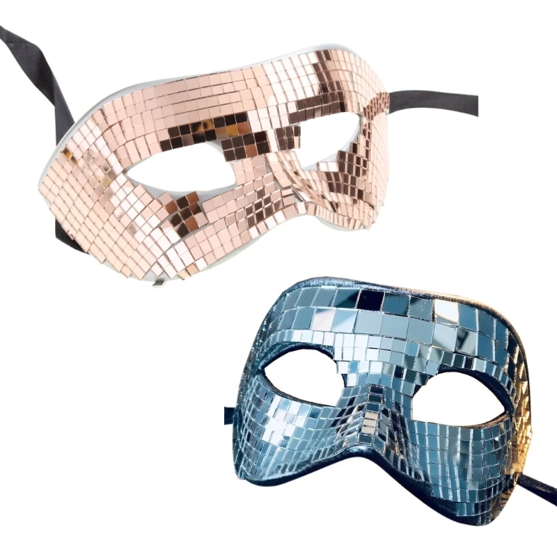 

Sexy Glitter Eyemask Prom Mask Masquerade Ball Mask for Costume Party Cosplay Bright Silver Mirror Mask