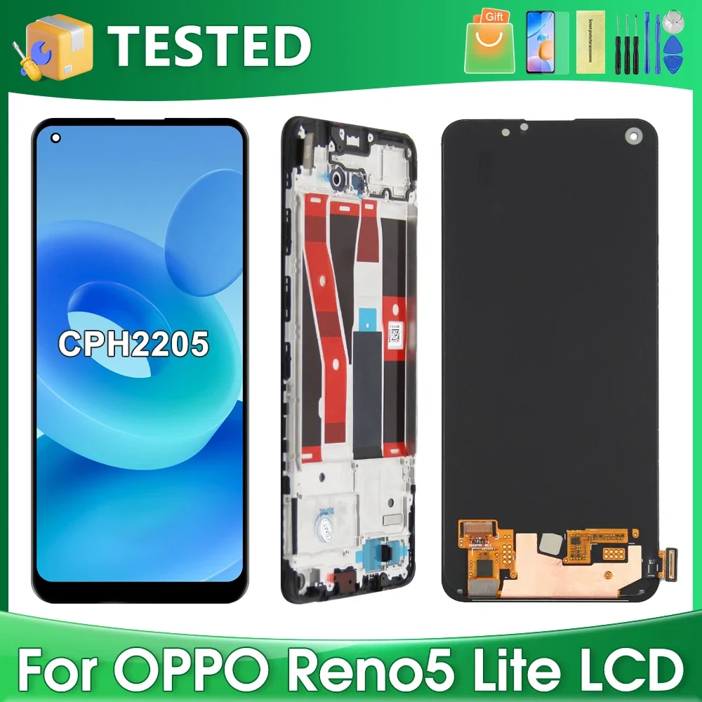 6,43 'для OPPO Reno5 Lite для Reno 5 Lite CPH2205 ЖК-дисплей кодирующий преобразователь сенсорного экрана в сборе Замена
