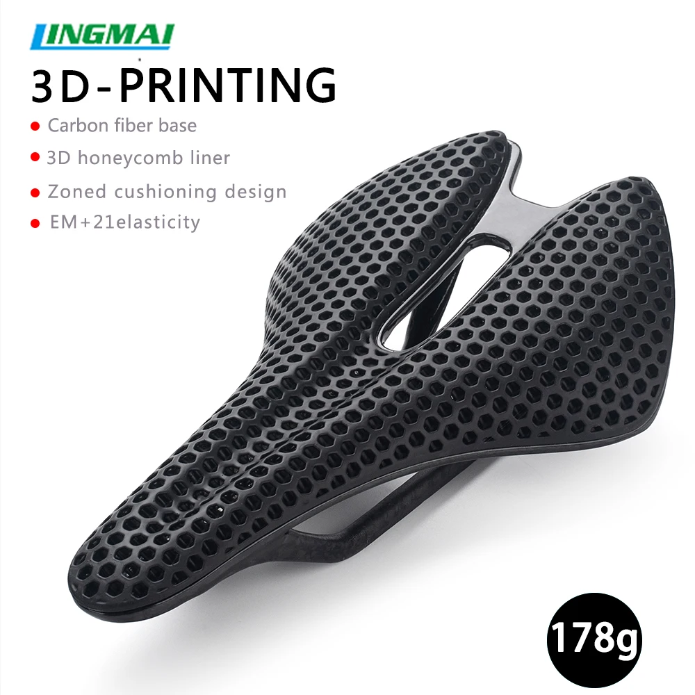 ALEFCO Selle de vélo imprimée en 3D en fibre de carbone creuse confortable et respirante pour