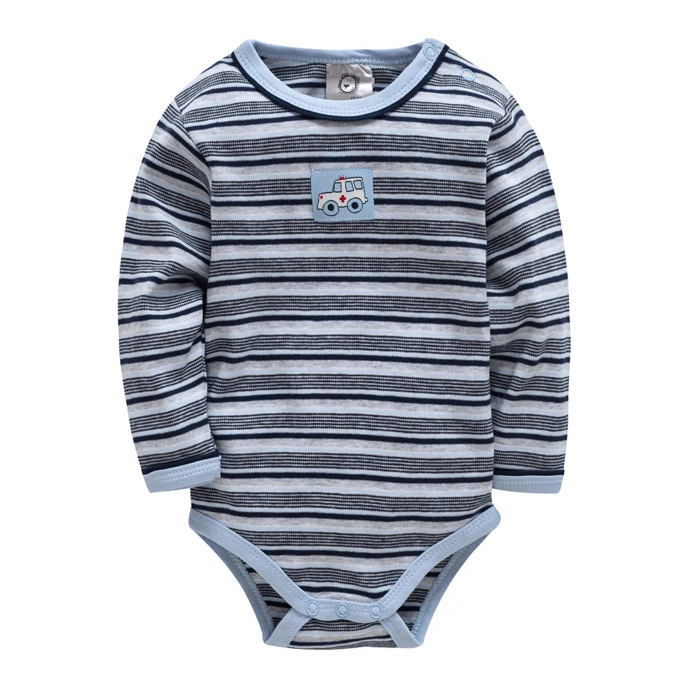 Fall Winter Newborn Baby Clothes Cotton Striped Cartoon Print Baby Boy Jumpsuit Long Sleeve ropa de bebe Clothing baby jumpsuit