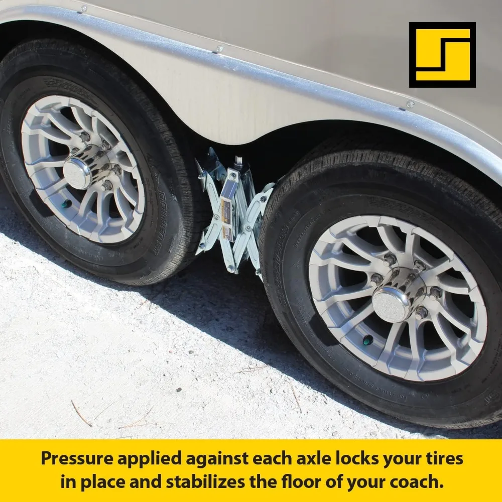 JBP-T217.2 Tandem Axle T-Chock - RV Wheel Chock - Camper Wheel Chock Stabilizer Scissor - T-Chocks for RV 4