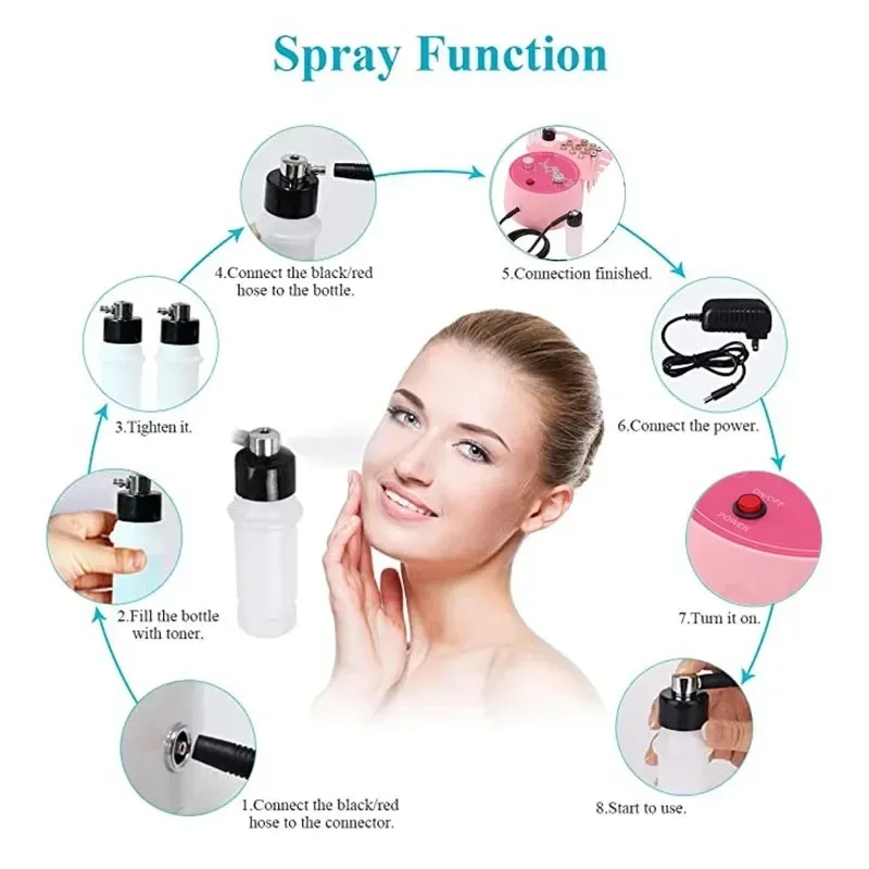 Pink Diamond Microdermabrasion Dermabrasion Machine Water Spray Exfoliation Beauty Machine Wrinkle Face Peeling Machine 4