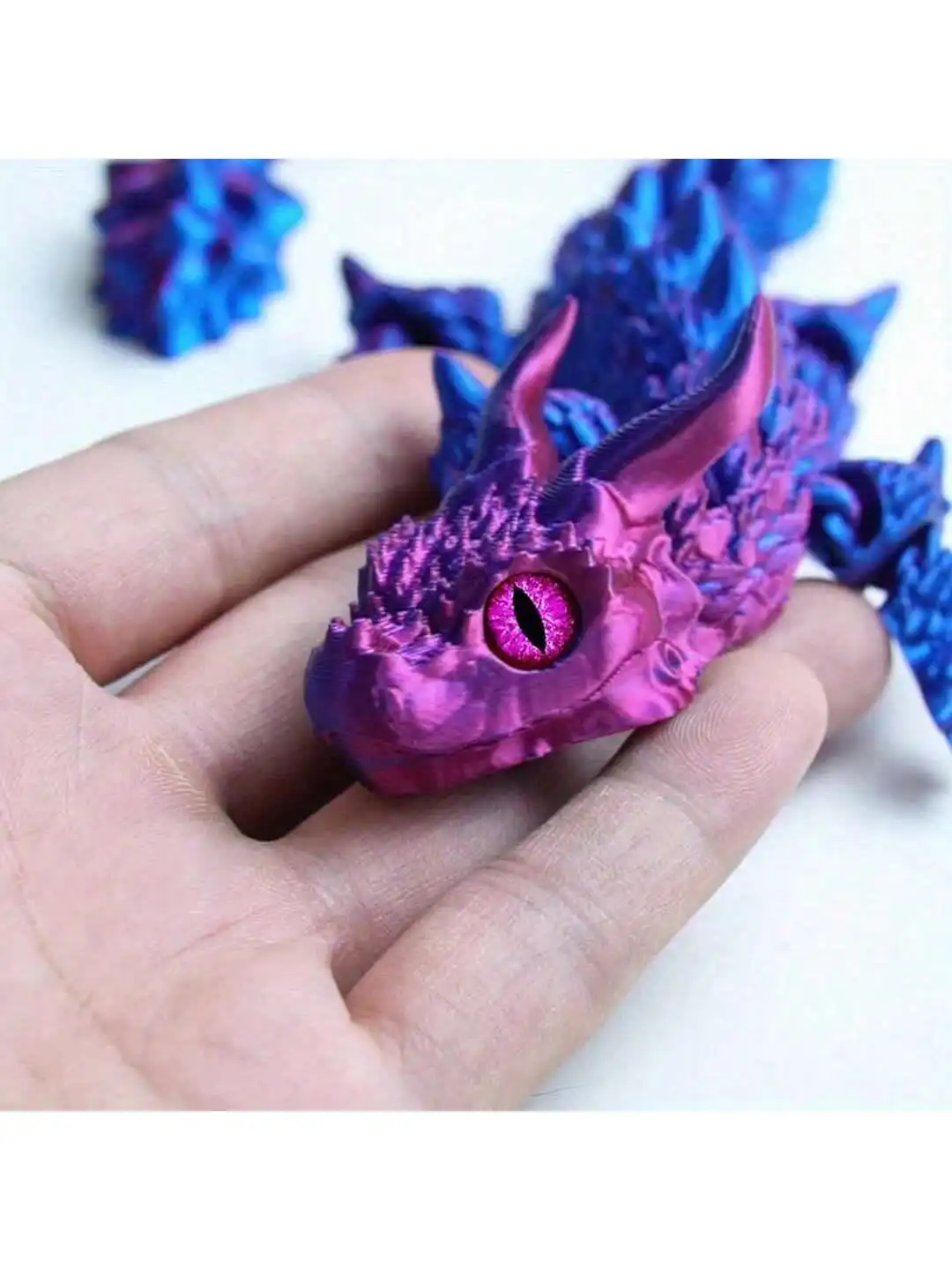 Flexible Joint Dragon Figurine 3D Printed Articulated Desk Decor Home Office Car Collectible Toy