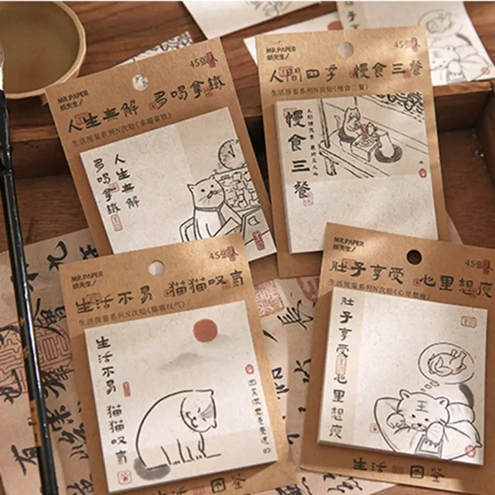 

Fun Hand-Drawn Kitten Memo Office Note Student Stationery Message Notes Office