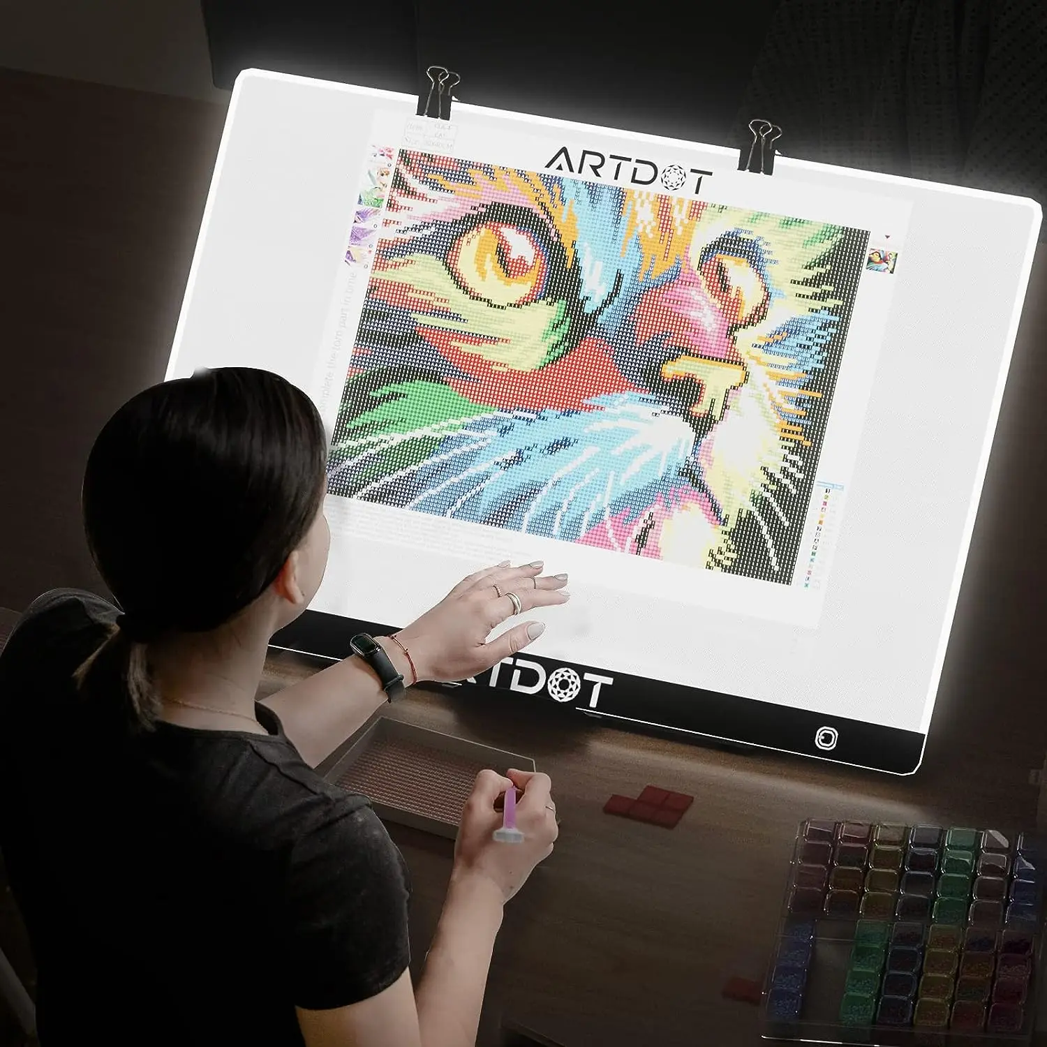 ARTDOT A1 Large LED Light Pad for Diamond Painting AC Powered Light Board  Adjustable Brightness Light Box Diamond Painting Kits - AliExpress