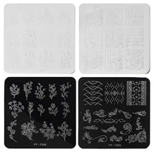 4pcs Floral Pattern Nail Stamping Plates Creative DIY Nail Art Template Stencils Random Style tanie i dobre opinie CN (pochodzenie) COMBO