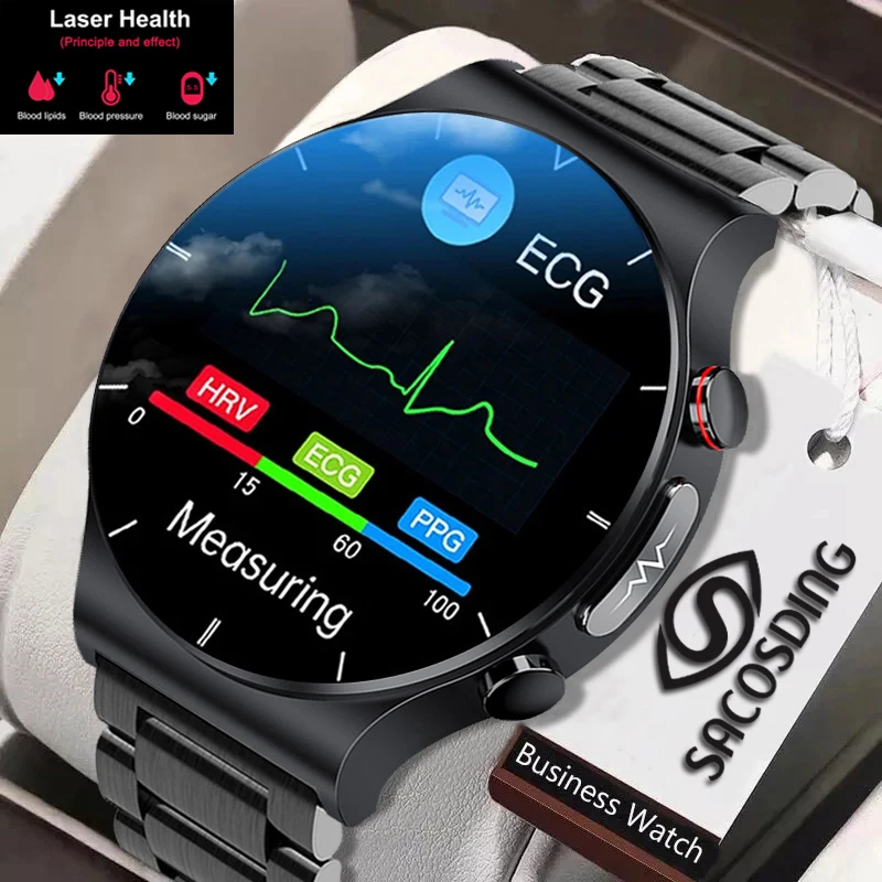 New Ecg+ppg Smart Watch Men Sangao Laser Health Heart Rate Watches Body