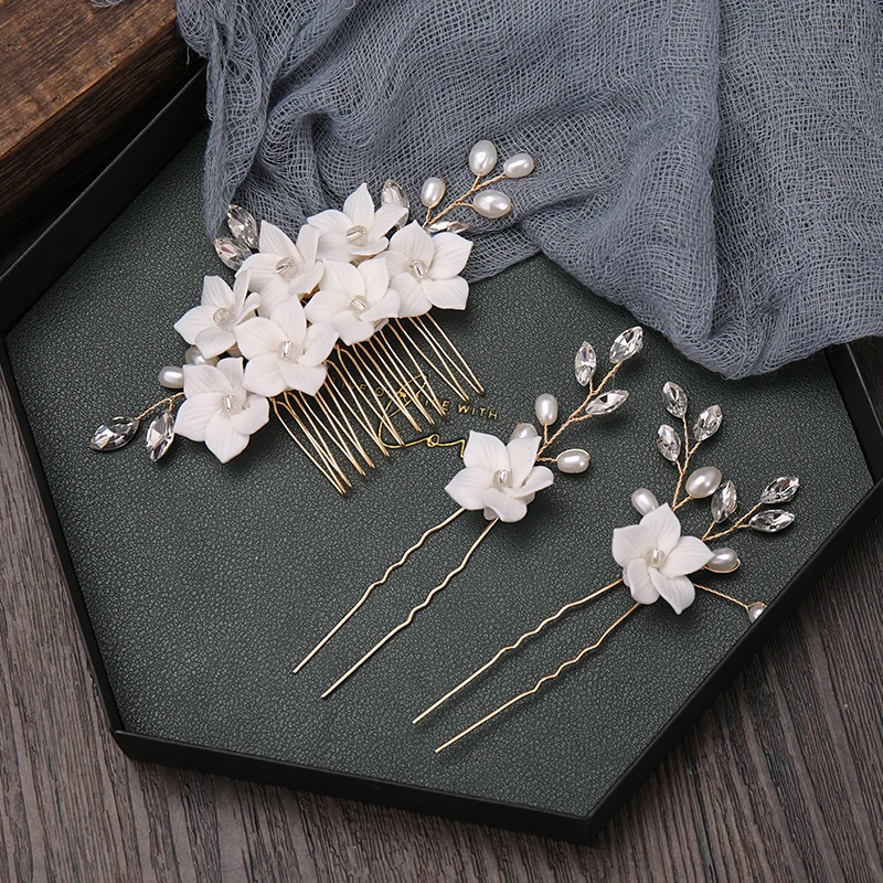 Mix Style Elegant Crystal Pearl Flower Hair Jewelry Wedding Hair Accessories Comb Bridal Clips tiara hair ornaments