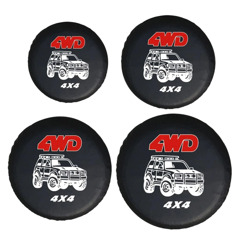 090E 14" 15" 16" 17" 4WD 4x4 PVC Leather Spare Wheel Tire Cover for Case Bag Protector for Camper Travel Trailer Car tire cover
