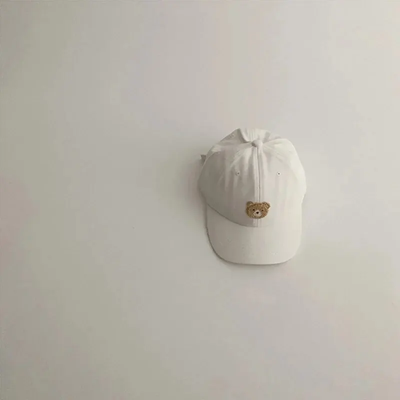Cute Bear Embroidery Kids Baseball Cap in Sunlight