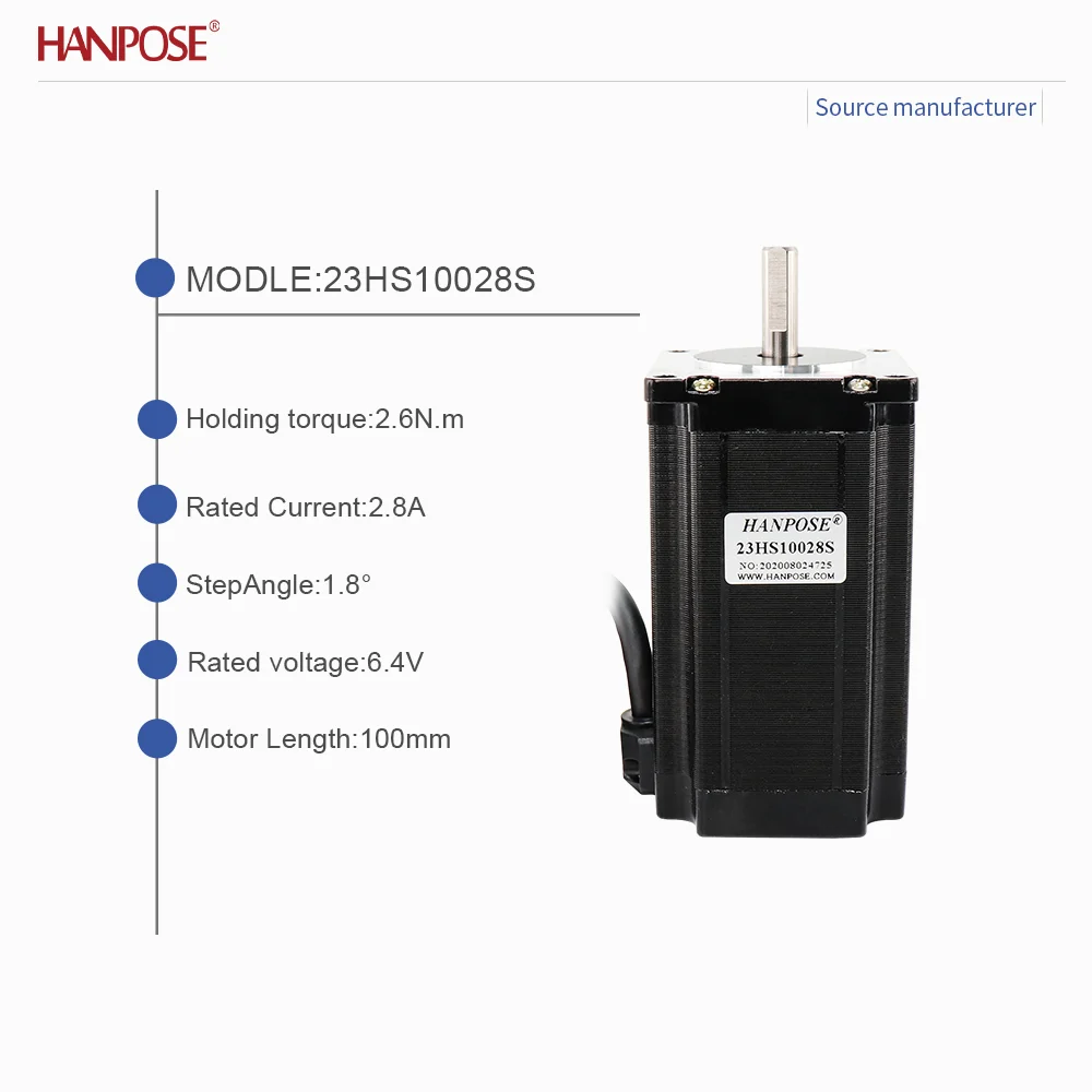 NEMA23 23HS10028 스테퍼 모터 2.6N.m 2.8A 2상 4선 3D 프린팅 액세서리 모터 제조업체 직접 판매
