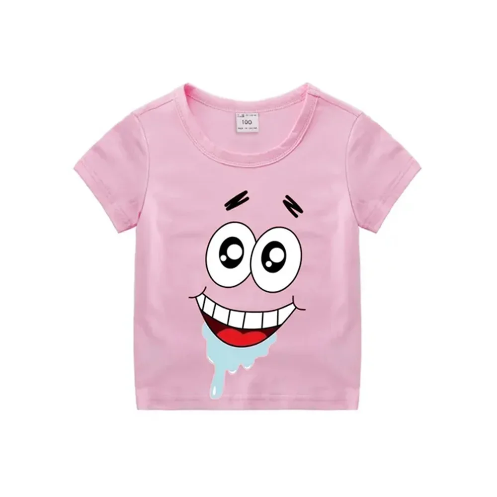 New SpongeBob T-shirt Kids Sweatshirt Kids Short Sleeve Boys Girls Clothing Summer Short sleeve ages 3-12 6