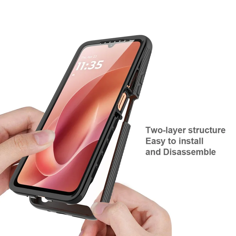 360 Full Body Shockproof Clear Armor Case with Built-In Screen Protector