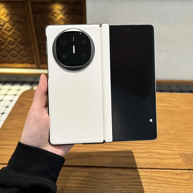 Luxury High-Quality Solid Matte Leather Folding Hinge Shockproof Protective Case