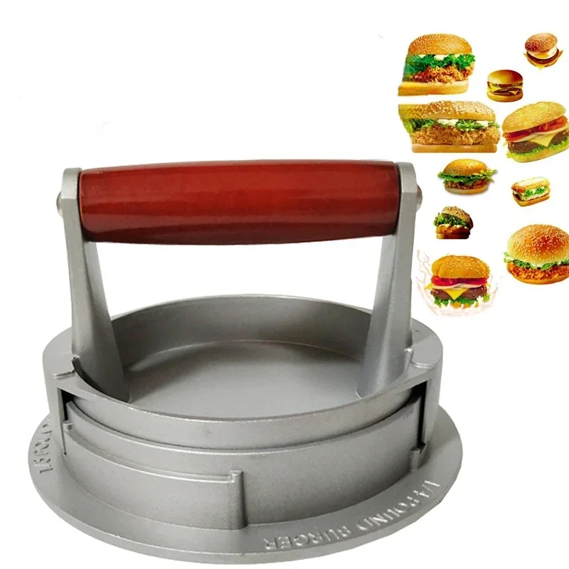 Round Shape Hamburger Press Aluminum Alloy Hamburger Meat Beef Grill Burger Press Kitchen Food Mold