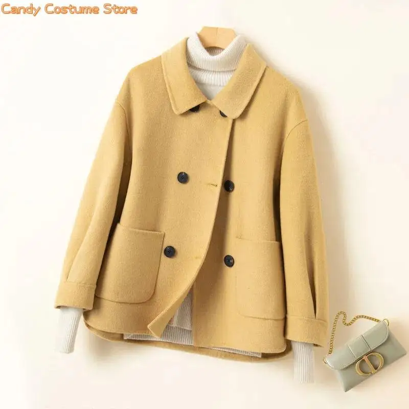 Women Wool Coat Female Short Jacket Korean Spring Both Sided Cashmere Outwear Cardigan Clothesautumn Winter Coat