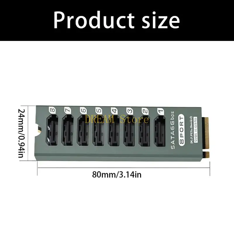 M.2  8 SATA3 포트 어댑터 카드는 6Gbps 전송 및 LED 표시기를 지원합니다.