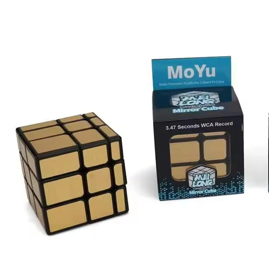 MoYu 3x3 미러 매직 큐브 퍼즐 스피드 큐브 골든/실버 스티커 큐브 전문 Fidget Toys Cubo Magico 퍼즐 완구