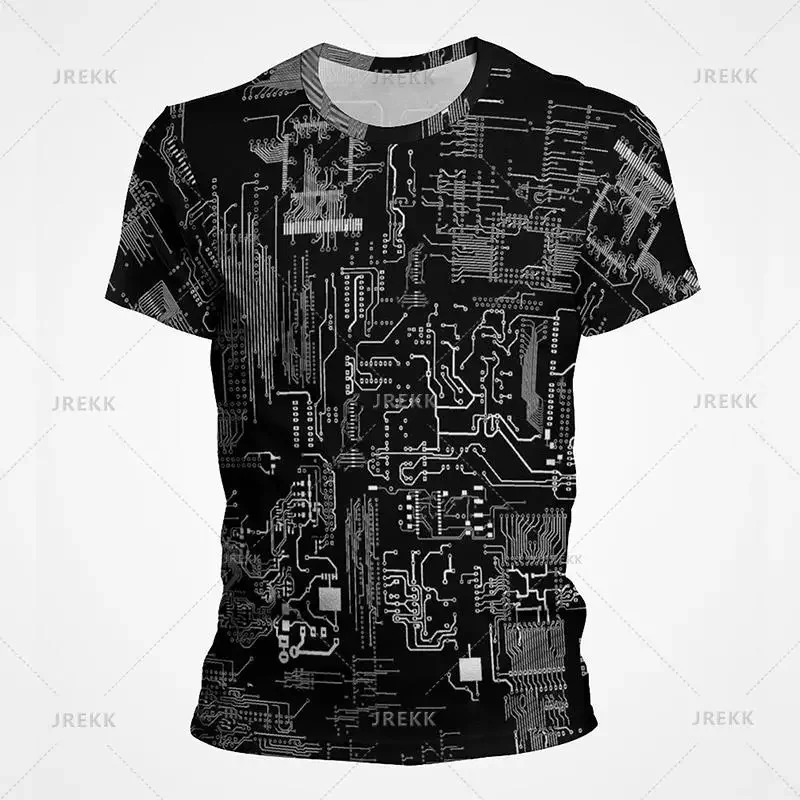 

3D Motherboard CPU Processor Line Circuit Board Printing Tees Fashion Streetwear Graphic T-shirts Men Women Summer New T Shirt