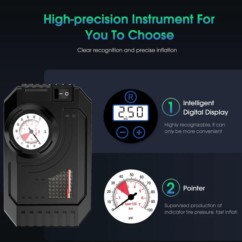 CARSUN Mini Air Pump Tire Inflator Portable Compressor Digital Wired Car Tyre Inflator for Bicycle Balls air pump,electric tire inflator,air compressor pump,air compressor,tire inflator,inflatable pump