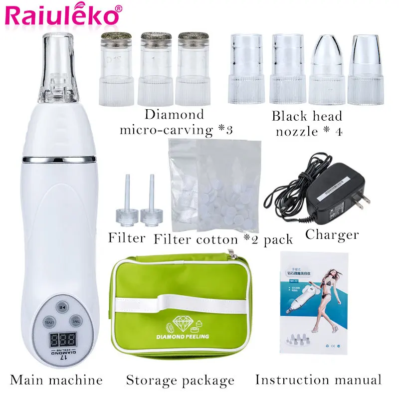 Portable 7 Tip Skin Diamond Peeling Beauty Machine Massager Anti-aging Microdermabrasion Removal Scar Acne Pore Device Face Care laser skin treatment