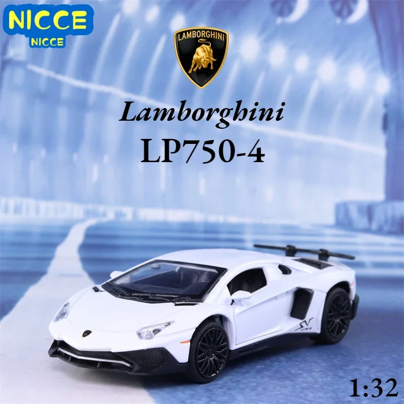 

Nicce 1:32 Lamborghini LP750-4 спортивный автомобиль, литый под давлением металлический сплав, модель автомобиля со звуковым оформлением, коллекционная детская игрушка, подарки A685