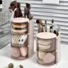 Desktop Rotating Makeup Brush Storage Cylinder, Powder Puff, Eyebrow Pencil, Beauty Egg, Dustproof Cosmetics Storage Box 3