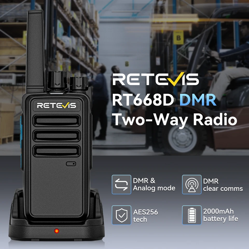 Retevis RT668D talkie-walkie PMR446 sans licence Business DMR voix claire numérique longue portée Durable pour la sécurité utilisation en hôtel 1