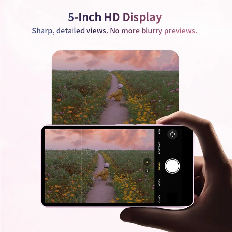 CP5 Lite 5'' Rear Camera Selfie Monitor Screen 1080p FHD Vlog Selfie Phone Monit