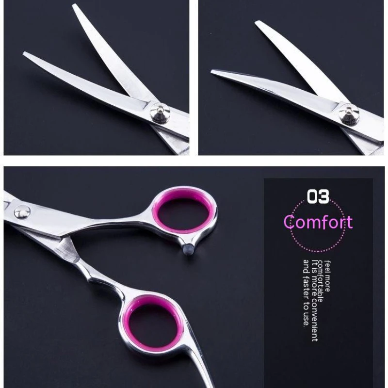 6 Inch Stainless Steel Dog Grooming Scissors Comb Thinning Up Down Curved Pet Grooming Scissors For Animal Cutting Hair Clipper