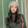 2022 Female Boutique Cashmere Blend Winter Hat Fur Warm Soft Wool Women Skullies Beanies Wholesale Fedora Retro lady caps beret 3