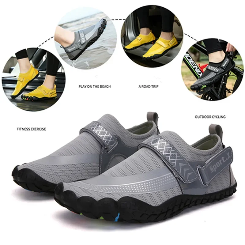 Men Women Comfortable Aqua Shoes Quick-Dry Beach Barefoot Water Shoes Breathable Upstream Antiskid Outdoor Sports Wading