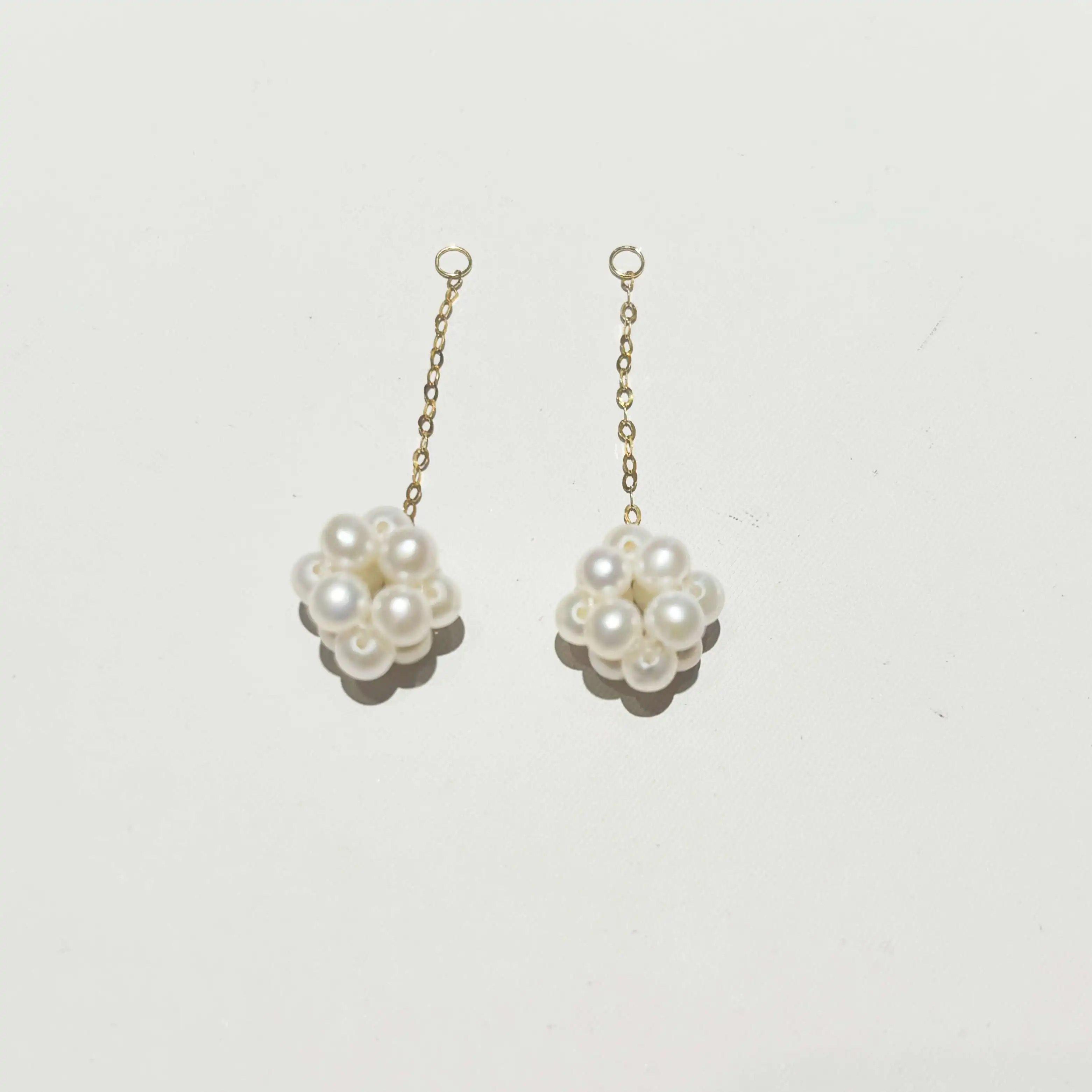 Natural White Freshwater Pearl Real 18K Gold Au750 Earring DIY Jewelry Accessories Fine Qualitydiy 202601 - 5