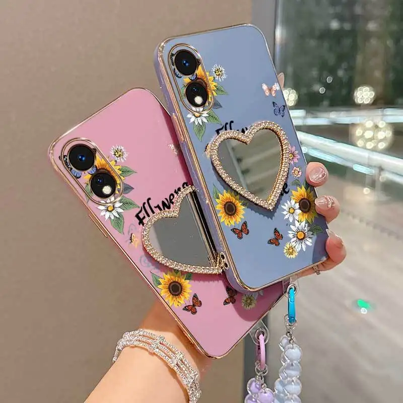 Floral Bloom Phone Case Set with Lanyard and Stand - 3 Piece Set