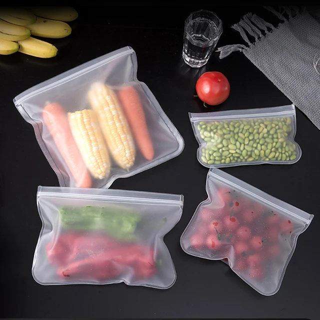 Conteneurs étanches en Silicone pour le stockage des aliments, réutilisables, à fermeture éclair 2