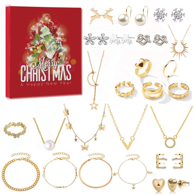 Charm Necklace Advent Calendar Christmas Countdown Calendar 24 Gifts  Mystery Box Christmas Ornament Christmas Present Decorative